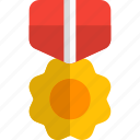 flower, medal, honor, winner, badge