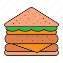 sandwich, cheese, meat slice, club sandwich, burger, junk food