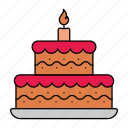 birthday, cake, celebration, candle light, stack, double layered
