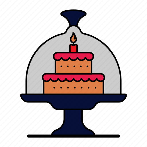 Cake, covered, cake plate, lid, dome, cake stand, crystal glass icon - Download on Iconfinder