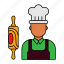 bakery chef, rolling pin, pastry chef, chef, patissier, avatar 