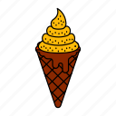 cone, ice cream, dessert, french, cream, sweets