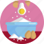 bagel, bakery, egg, flour, pastry, prepare, sugar 