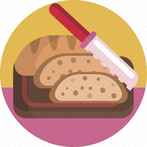 Baker, bakery, bread, food, knife, meal, pastry icon - Download on Iconfinder
