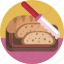 baker, bakery, bread, food, knife, meal, pastry 