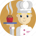 baker, bakery, chef, chef hat, fresh, muffin, sweet