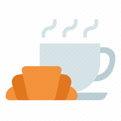 Coffee, croissant, beverage, hot, drink, mug, cup icon - Download on Iconfinder