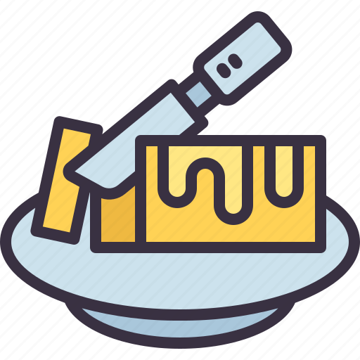 Butter, knife, plate, food, milk icon - Download on Iconfinder