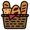 bread, basket, food, bakery, picnic