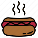 hotdog, food, sausage, bun, restaurant