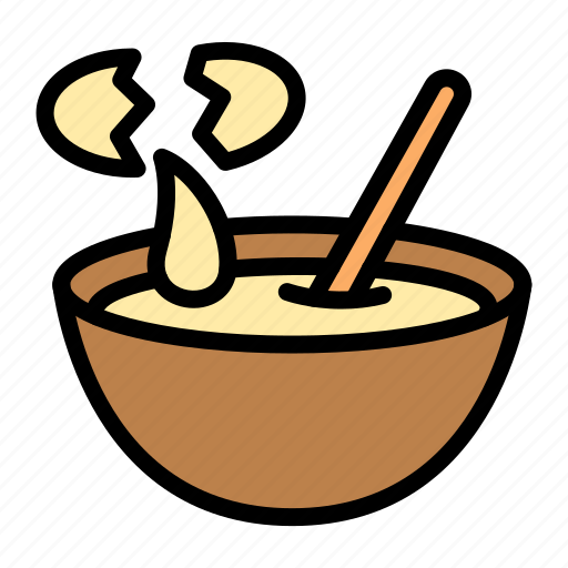Bakery, bread, food, stirring, dough, bowl, egg icon - Download on Iconfinder