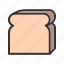 - slice of bread, bakery, food, breakfast, loaf, breads, bread, cutting-board 