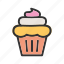 - cream cupcake, muffin, dessert, cupcake, delicious, food, sweet, bakery 