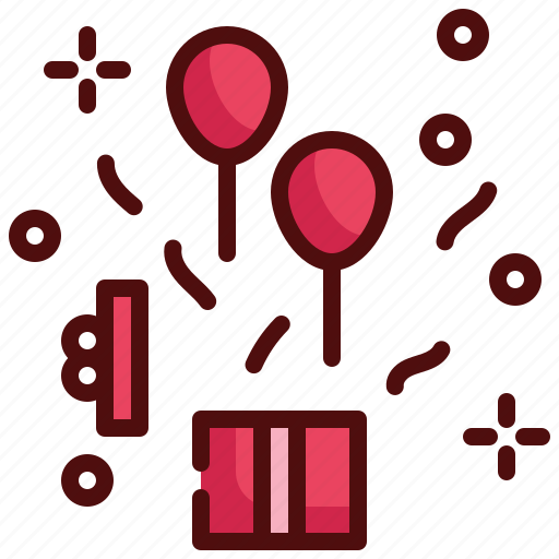 Gift, box, party, happy, balloon, open icon - Download on Iconfinder