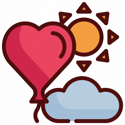 Sun, heart, balloon, flying, cloud icon - Download on Iconfinder