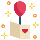 card, love, heart, fly, balloon