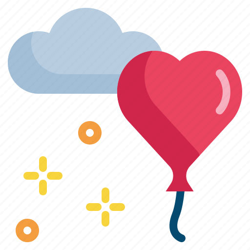 Cloud, heart, balloon, flying, happy icon - Download on Iconfinder