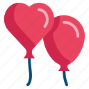 couple, balloon, flying, party