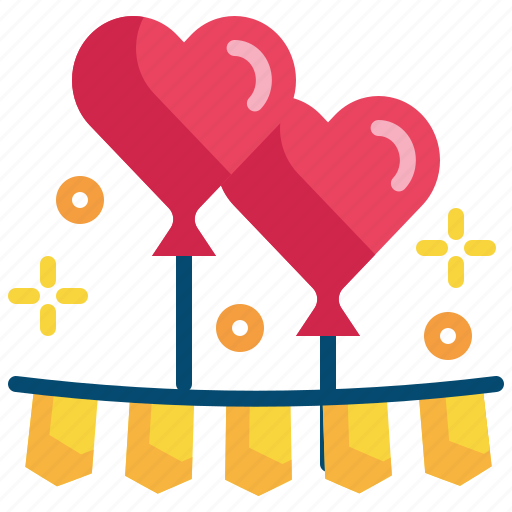 Flag, party, happy, heart, balloon icon - Download on Iconfinder