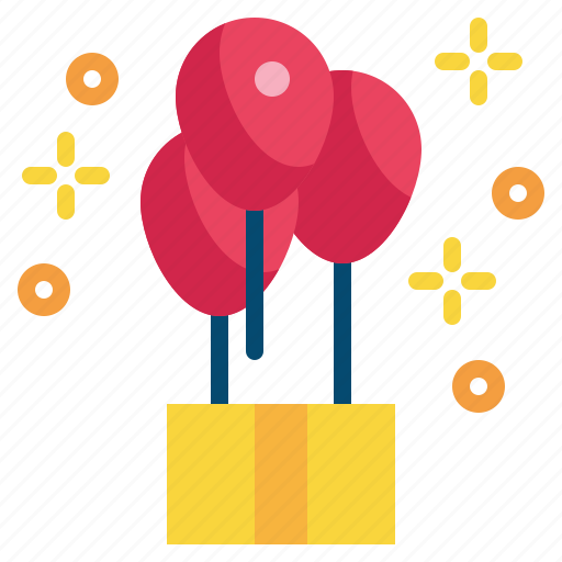 Gift, box, balloon, fly, party icon - Download on Iconfinder