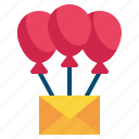 message, mail, fly, balloon