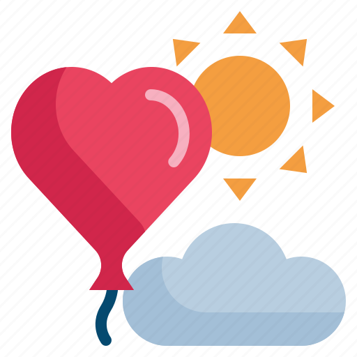 Sun, heart, balloon, flying, cloud icon - Download on Iconfinder