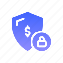 shield, finance, security, currency, lock