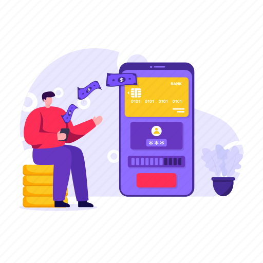 Cash payment, money transfer, cash transfer, online money transfer, digital cash transfer illustration - Download on Iconfinder