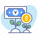 money growth, money, investments, finance, flower, growth, business