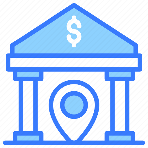 Bank, location, map, building, money, business, pointer icon - Download on Iconfinder