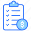 checklist, financial, business, budget, clipboard, dollar, document 