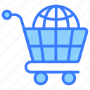 global, shopping, international, worldwide, purchasing, trolley, globe