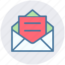 envelope, letter, mail, message, open letter, open message 