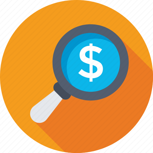 Commerce, dollar, finance, magnifier, search money icon - Download on Iconfinder