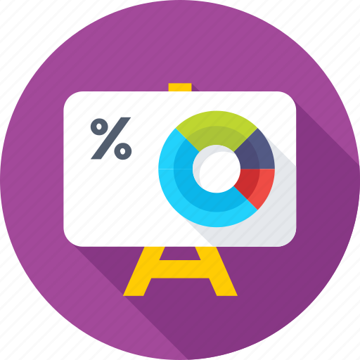 Donut graph, easel, percentage, presentation, presentation board icon - Download on Iconfinder