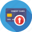 arrow, card, credit card, up, up arrow 