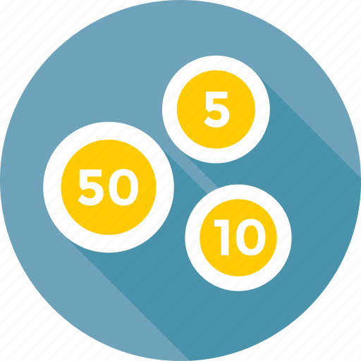 Coins, fifty, five, numbering, ten icon - Download on Iconfinder