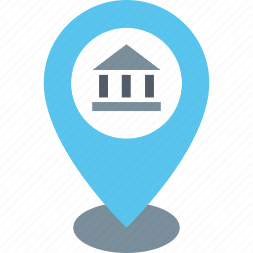 Bank, location, address, contact, direction, pin, place icon - Download on Iconfinder
