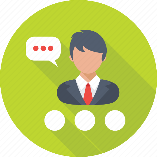 Adviser, business consultant, chat bubble, legal adviser, male icon - Download on Iconfinder