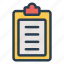 board, checklist, clipboard, document, list, notepad, report 