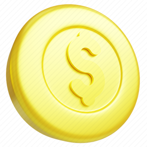Dollar, coin, money, cash, currency 3D illustration - Download on Iconfinder