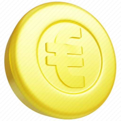 Euro, coin, money, cash, currency 3D illustration - Download on Iconfinder