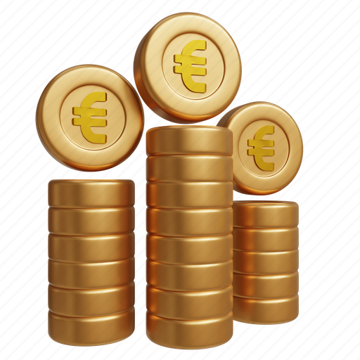 Euro, coin, stack, money, cash, currency, business 3D illustration - Download on Iconfinder