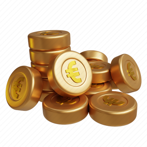 Euro, stack, coin, money, cash, currency, banking 3D illustration - Download on Iconfinder