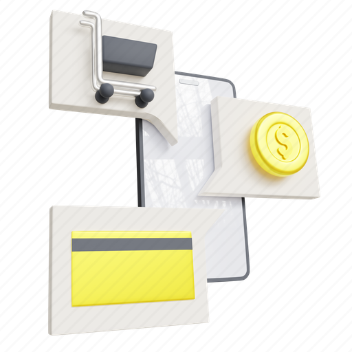 Online, payment, bank, coin, dollar, credit, card 3D illustration - Download on Iconfinder