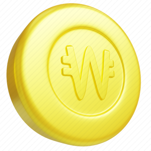 Won, coin, money, cash, currency 3D illustration - Download on Iconfinder