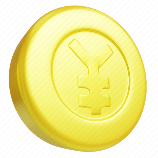 Yen, coin, money, cash, currency, japan, side 3D illustration - Download on Iconfinder