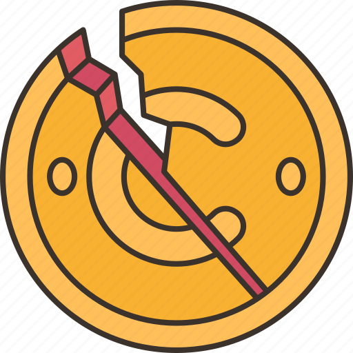 Coins, broken, economic, financial, failure icon - Download on Iconfinder