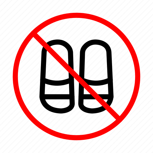 Banned, restricted, notallowed, slipper, footwear icon - Download on Iconfinder