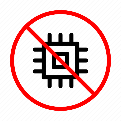Notallowed, banned, stop, chip, hardware icon - Download on Iconfinder